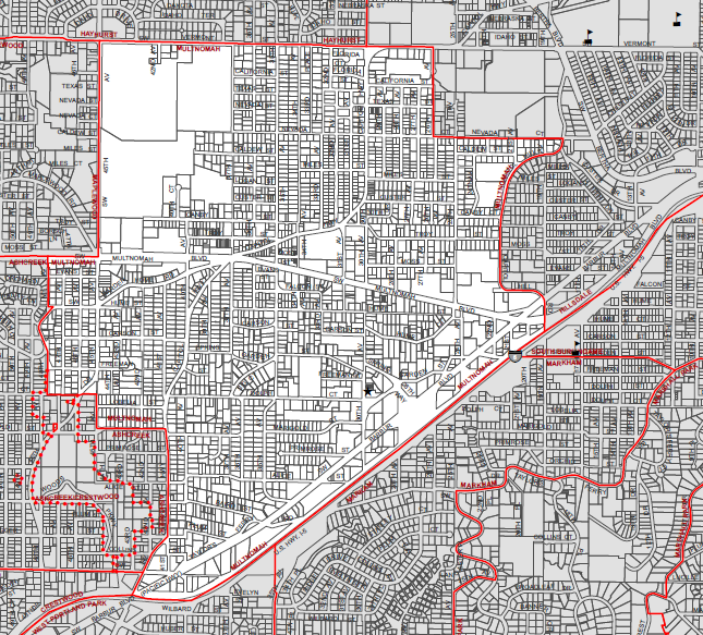 Map of Multnomah Neighborhood